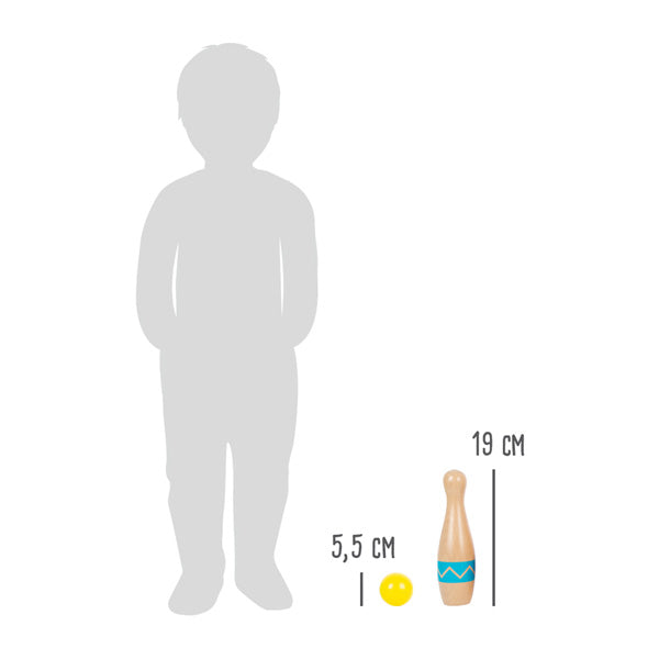 Barvni leseni keglji s kroglicama in vrečko Small foot – slika 4