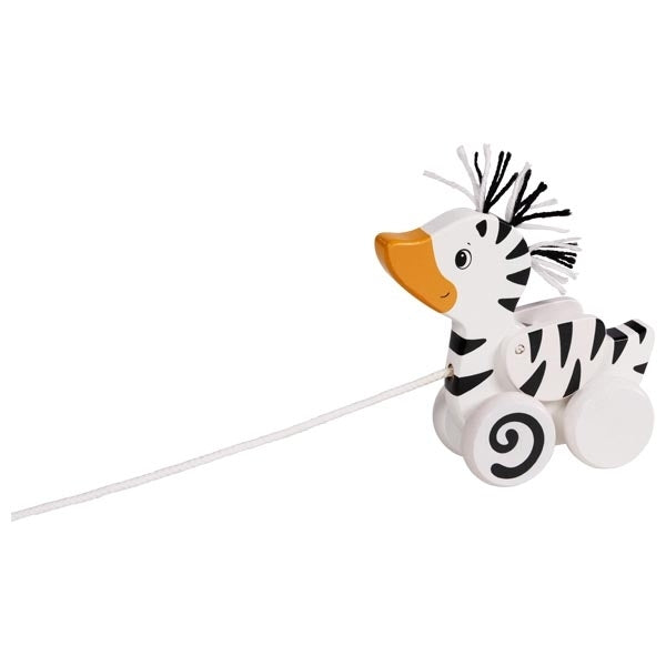 Zebra v preobleki račke na vrvici Goki